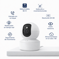 Cámara WiFi Interior 3MP con Audio Bidireccional y Seguimiento
