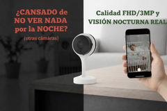 Cámara WiFi Interior 3MP para Hogar con Visión Nocturna y Audio Bidireccional
