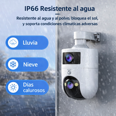 Cámara WiFi Exterior 4K con Doble Lente, PTZ y Seguimiento Automático