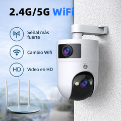 Cámara WiFi Exterior 4K con Doble Lente, PTZ y Seguimiento Automático