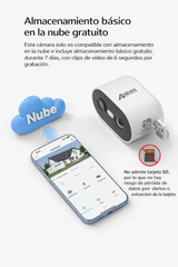 Cámara WiFi Exterior 2K a Batería con Detección PIR