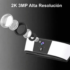 Cámara Solar Exterior 2K con Luz LED, Batería 5200 mAh y Detección PIR