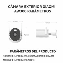 Cámara de Vigilancia Exterior 2K IP66 con Luz LED, Detección Humana y Visión Nocturna en Color