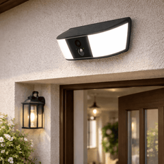 Cámara Solar Exterior 2K con Luz LED, Batería 5200 mAh y Detección PIR