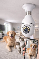 Cámara WiFi Tipo Bombilla 360° con Rosca E27 y Visión Nocturna