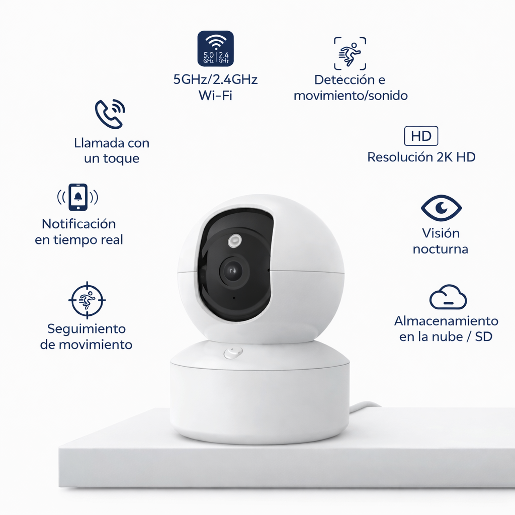 Cámara WiFi Interior 3MP con Audio Bidireccional y Seguimiento