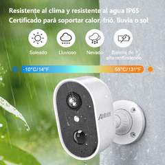 Cámara WiFi Exterior 2K a Batería con Detección PIR