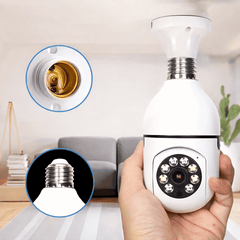Cámara WiFi Tipo Bombilla 360° con Rosca E27 y Visión Nocturna