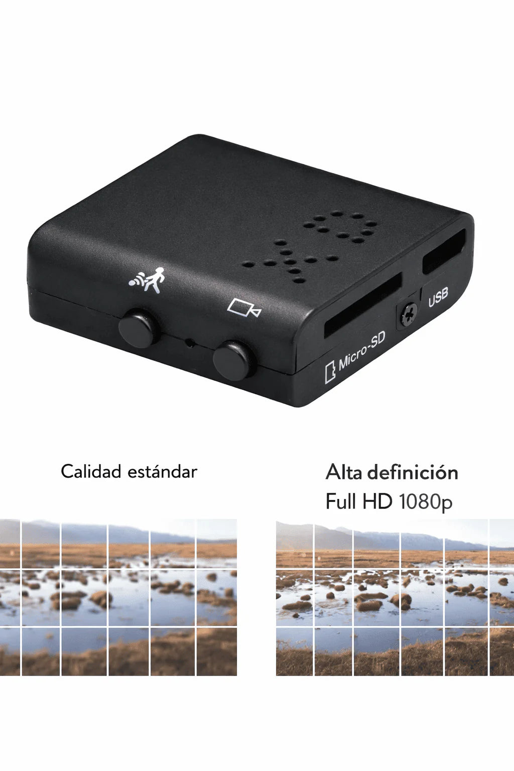 Mini Cámara Interior grabación 1080p con Visión Nocturna y Detección de Movimiento
