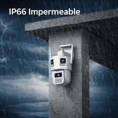 Cámara de Seguridad 3 Lentes WiFi Exterior con Seguimiento Automático y Visión Nocturna