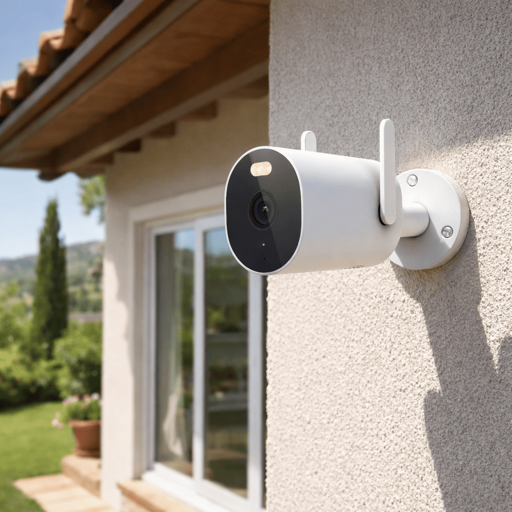 Cámara de Vigilancia Exterior 2K IP66 con Luz LED, Detección Humana y Visión Nocturna en Color