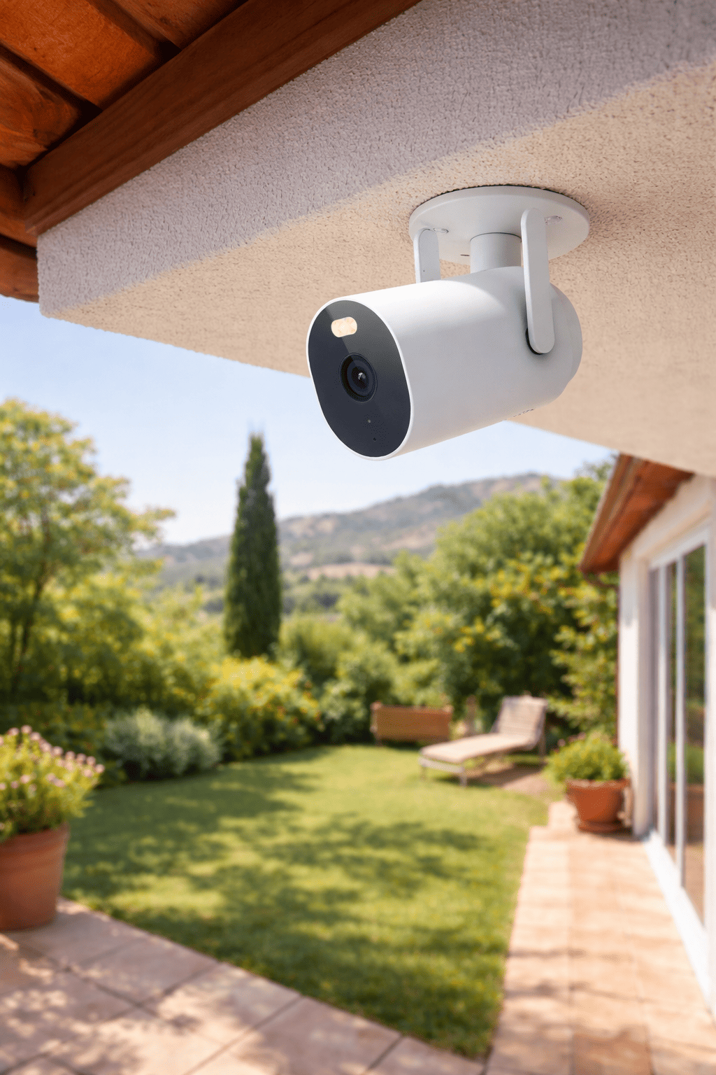 Cámara de Vigilancia Exterior 2K IP66 con Luz LED, Detección Humana y Visión Nocturna en Color