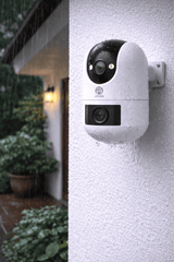 Cámara WiFi Exterior 4K con Doble Lente, PTZ y Seguimiento Automático